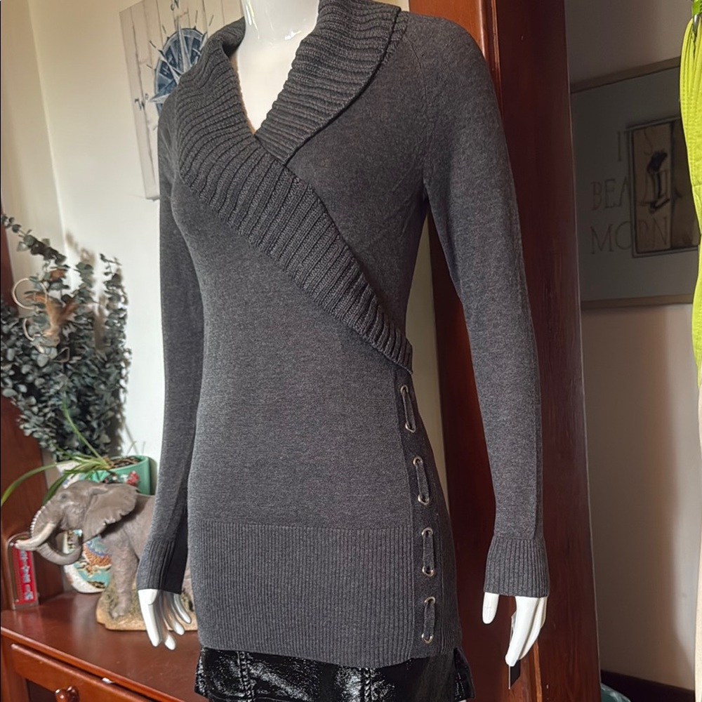 NWT Style&Co size small Elegant Gray V-Neck Sweater for Timeless Style